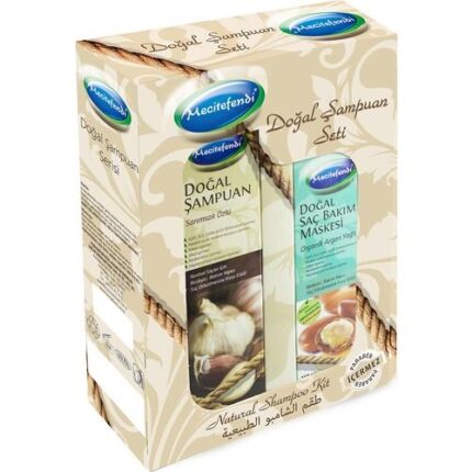 Mecitefendi Sarımsak Şampuanı 250 Ml ve Organik Argan Yağlı Saç Bakım Maskesi 150 Ml 2li Set